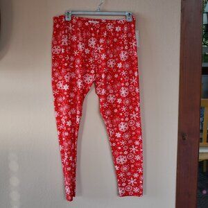 No Comment Plus Red Snowflake Christmas Holiday Pajama Lounge Pants NEW Size 3X